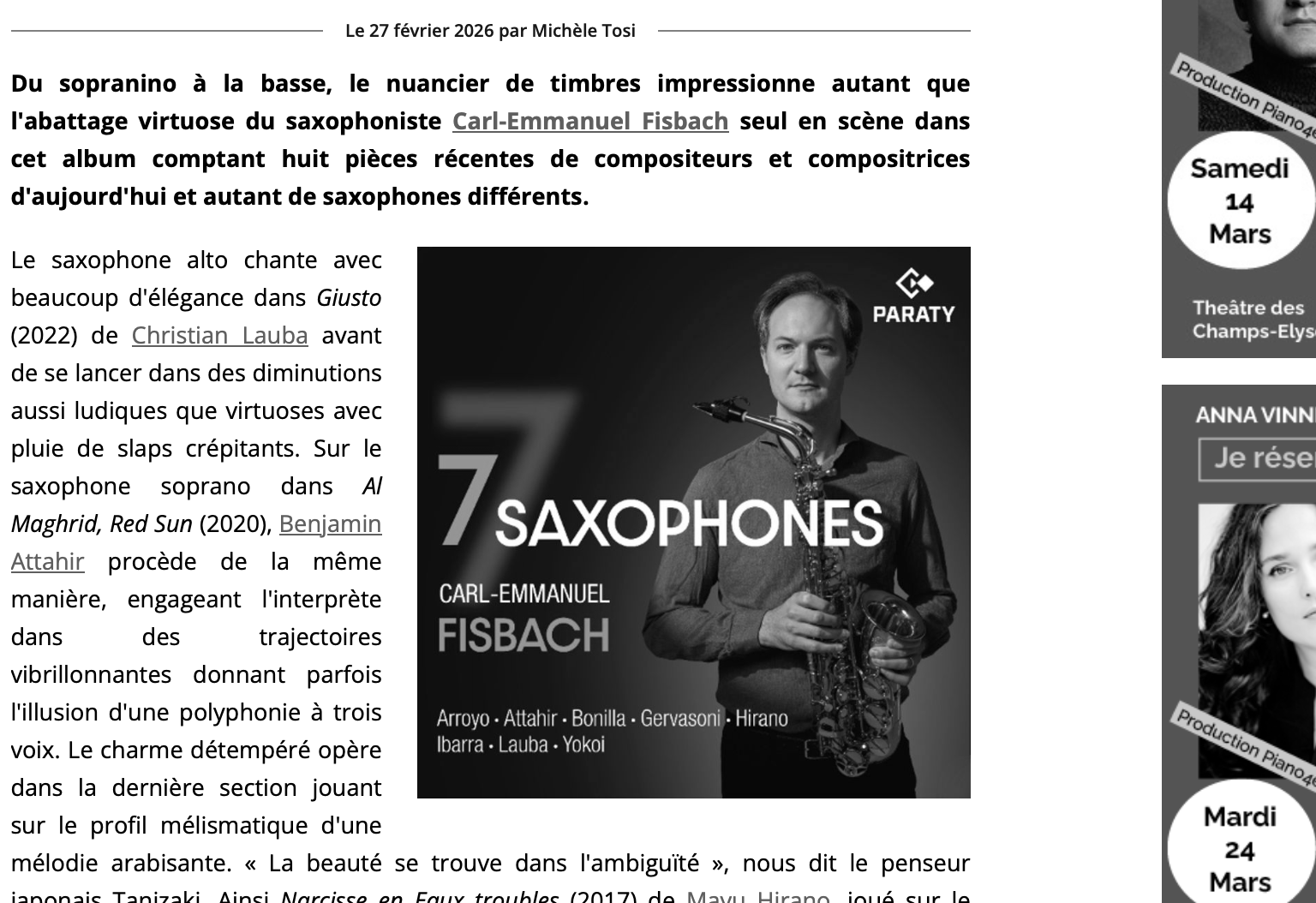 Preview of Mich&egrave;le Tosi, www.resmusica.com